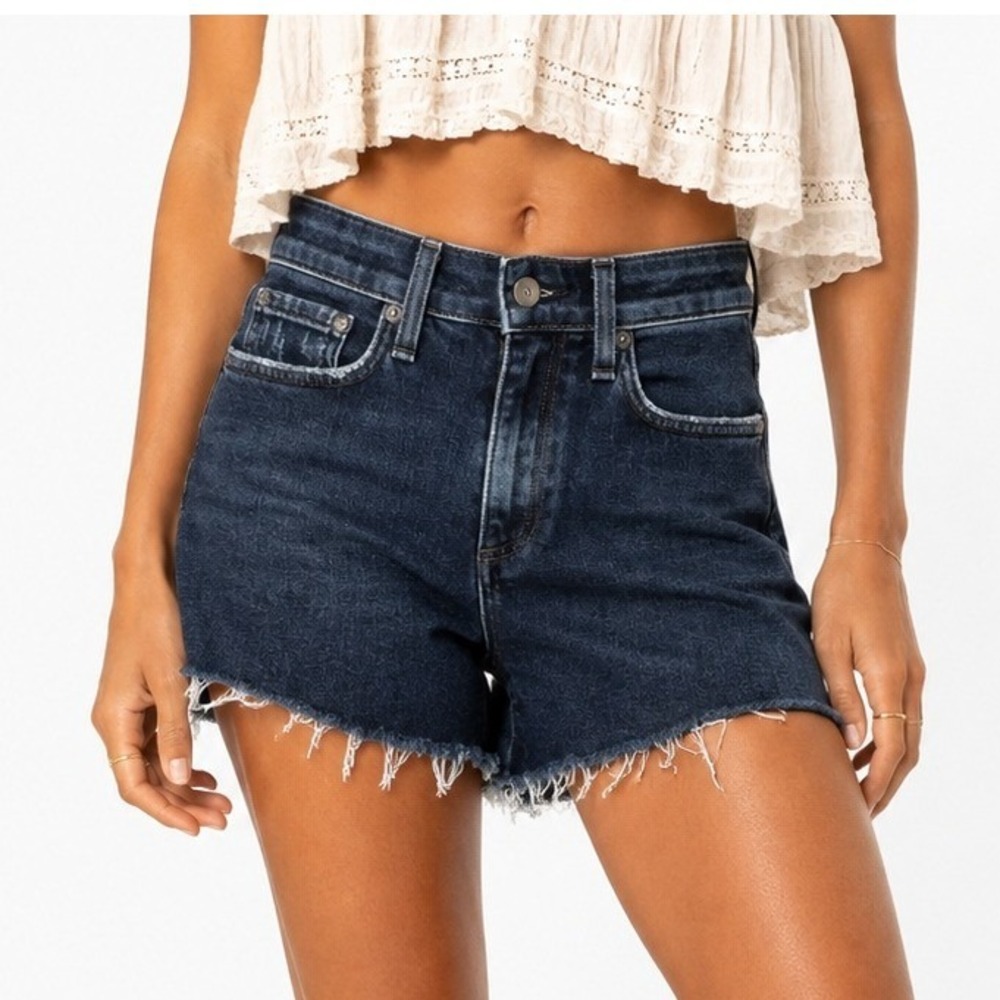 Rag & Bone Womens Cut Off Denim Shorts High-Rise Frayed Hem Black Size 25 NWOT